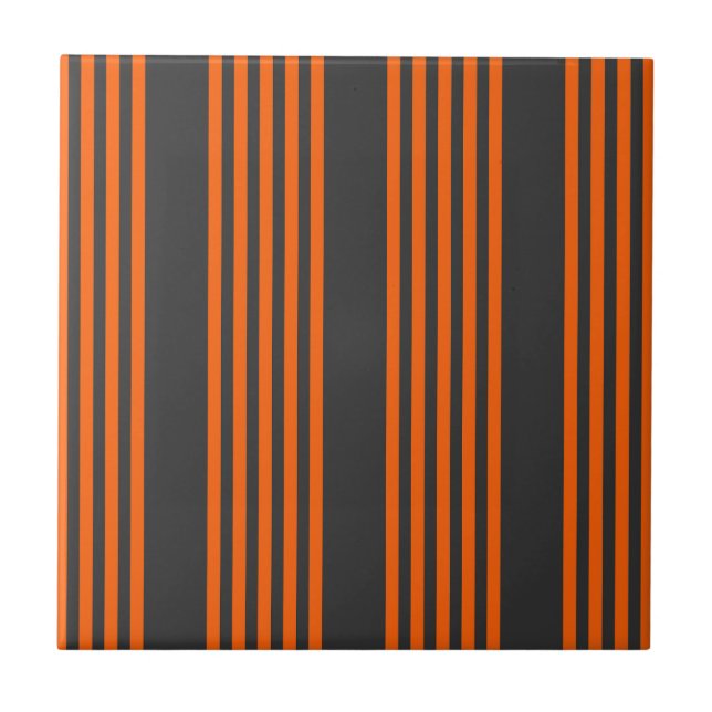 Muster Orange und Kohle, fünf Streifen Fliese (Vorderseite)