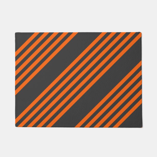 Muster Orange und Kohle, fünf Streifen Fußmatte (Vorderseite)