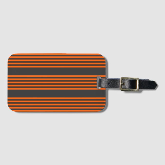 Muster Orange und Kohle, fünf Streifen Gepäckanhänger (Vorderseite (Horizontal))