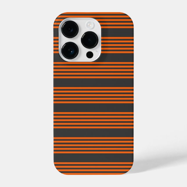Muster Orange und Kohle, fünf Streifen iPhone Hülle (Rückseite)