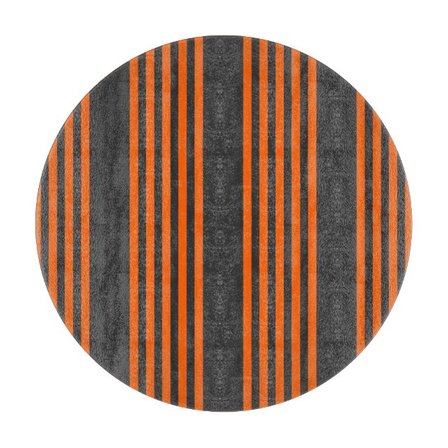 Muster Orange und Kohle, fünf Streifen Schneidebrett (Vorderseite)