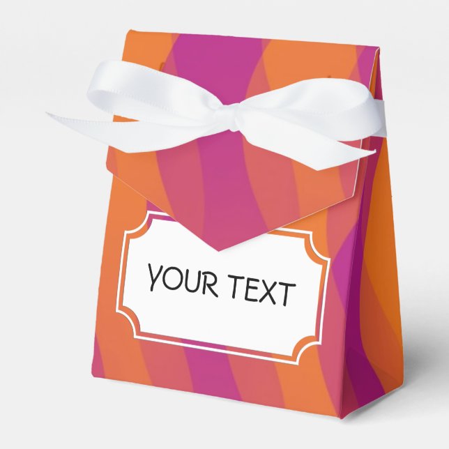 Muster - orange violett + Text Geschenkschachtel (Vorderseite)