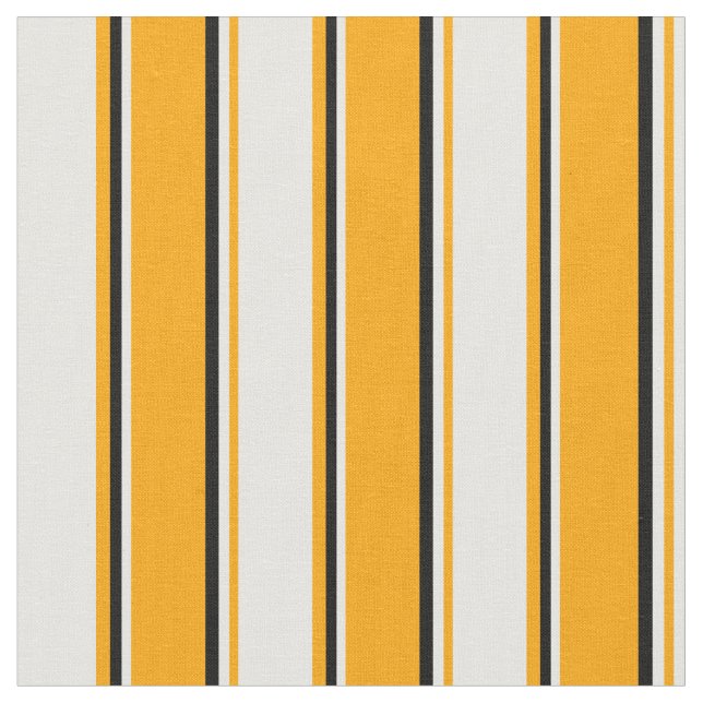 Muster Orangefarbener, weißer und schwarzer Linien Stoff (Nahaufnahme)