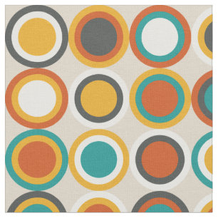 Muster Orangenbraun, Aquamarin Stoff
