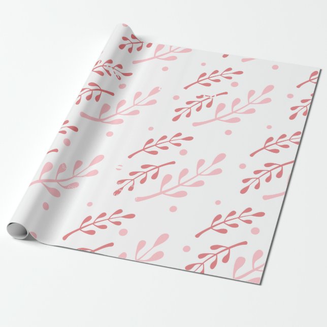 Muster-Papier mit rotem Leaf Geschenkpapier (Ungerollt)