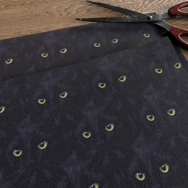 Muster-Papiere zum Muster der schwarzen Katze für  Seidenpapier (Black Cat Green Eyes Pattern Tissue Paper just for you)