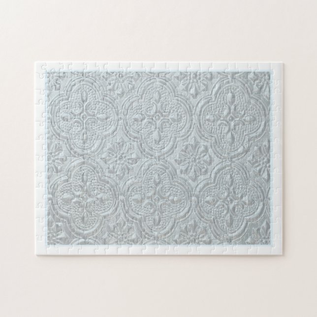 Muster Pastel Blue Flowers Puzzle (Horizontal)