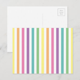 Muster Pastell Rainbow und White Stripes Postkarte