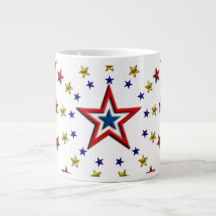 Muster patriotischer Sterne Jumbo-Tasse