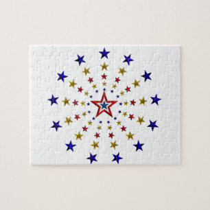 Muster patriotischer Sterne Puzzle