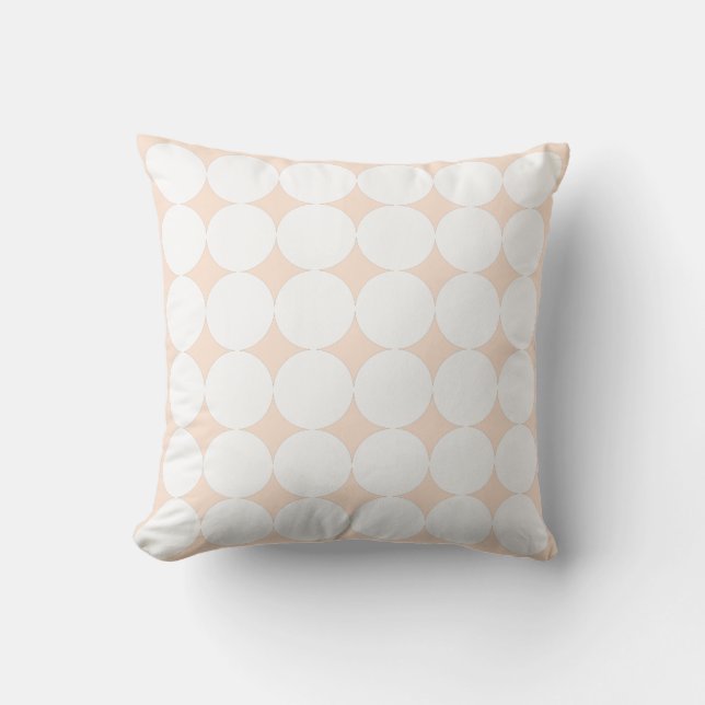 Muster Peach Pastel & White Circle Kissen (Vorderseite)