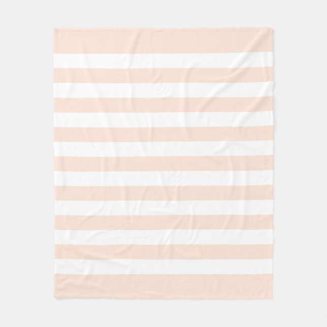 Muster Peach Pastell & White Lines Fleecedecke (Vorderseite)