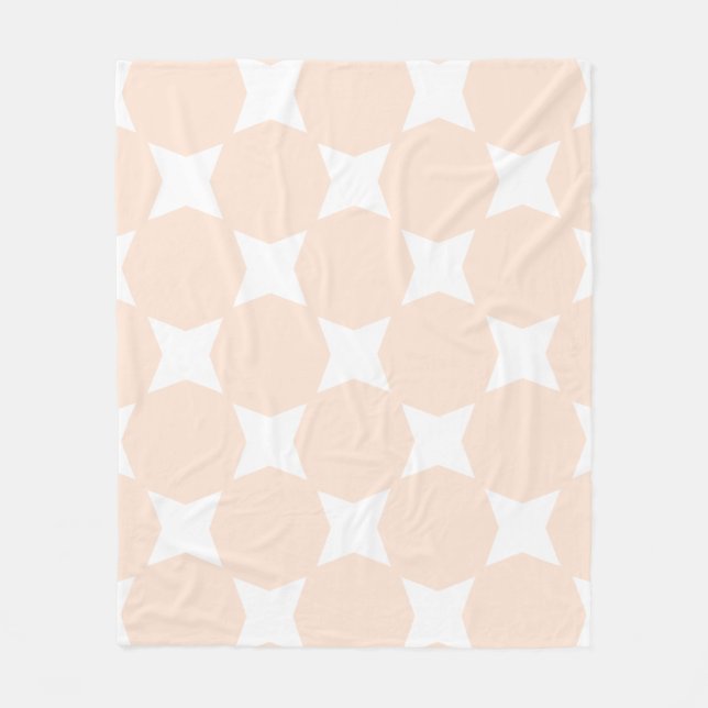 Muster Peach Pastell & White Star Fleecedecke (Vorderseite)
