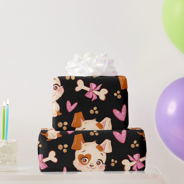 Muster Pets Niedlich Funny Puppy Lover Geschenkpapier (Partygeschenke)