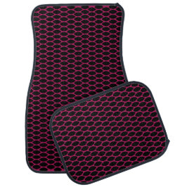 Muster Pink Gitter Autofußboden Matts Volles Set Autofußmatte