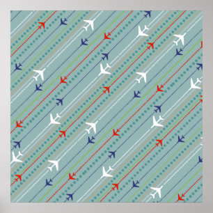Muster-Plakat für Retro-Flugzeugmuster Poster