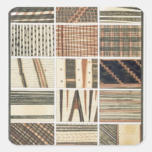 Muster polynesischer Tapa aus Cook Quadratischer Aufkleber (Vorderseite)