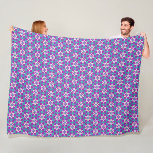 Muster PP4 für aquamarine und Lila Blume Fleecedecke