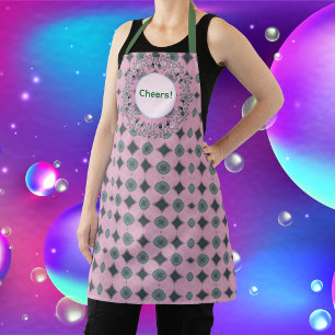 Muster-Puder-Rosa-All-Over-Print-Schürze. Schürze
