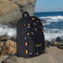 Muster Raum Lavendel Orange Schwarz Name Bedruckter Rucksack