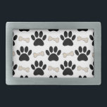 Muster Rechteckige Gürtelschnalle<br><div class="desc">Ein Muster aus Hündchen und Knochen. Design im Cartoon.</div>