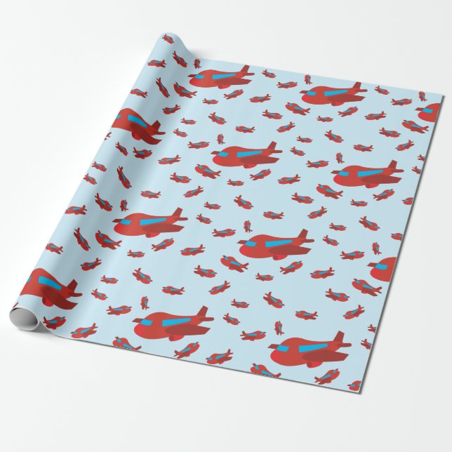 Muster Red & Blue Geschenkpapier (Ungerollt)