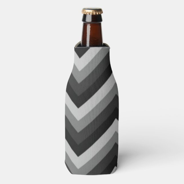 Muster Retro Zig Zag Zickzack Flaschenkühler (Flaschenvorderseite)
