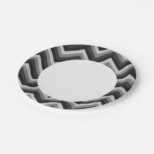 Muster Retro Zig Zag Zickzack Pappteller