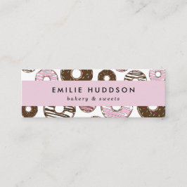 Muster rosa Donuts, Kuchenladen, Konditorei Mini Visitenkarte