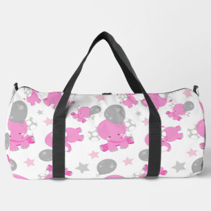 Muster rosa Elefanten, Niedliche Elefanten, Sterne Duffle Bag