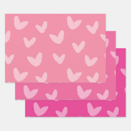 Muster rosa Farben süße Liebe Kunst Geschenkpapier Set