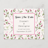 Muster Rosa und Grüne Wildblumen Save the Date