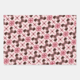 Muster Rosa und Schokolade Geschenkpapier Set