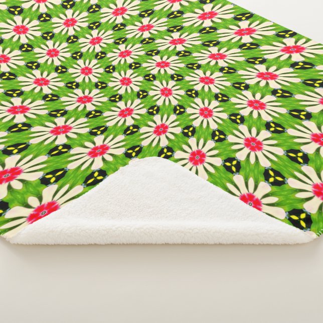 Muster Rosa und Weiße Blume Sherpadecke (3/4)