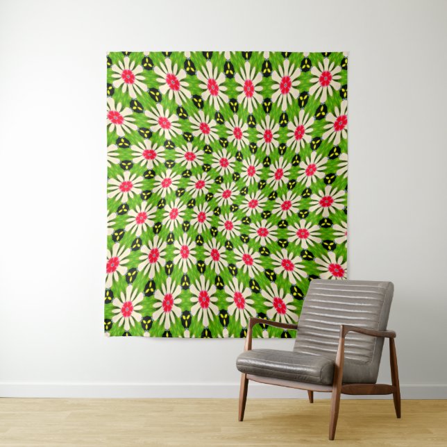 Muster Rosa und Weiße Blume Wandteppich (Beispiel)