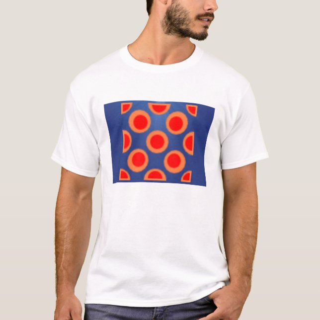Muster rot, blau, orange Frauen Shirt (Vorderseite)