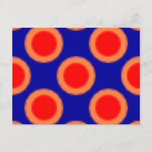 Muster rot, blau, orange postkarte