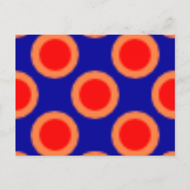 Muster rot, blau, orange postkarte (Vorderseite)