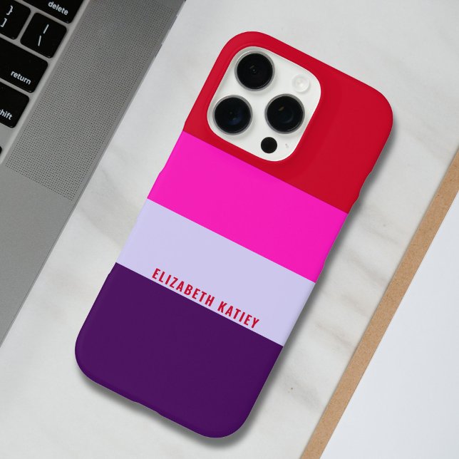 Muster Rot, Rosa und Lila Streifen Case-Mate iPhone Hülle (Von Creator hochgeladen)