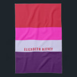 Muster Rot, Rosa und Lila Streifen Geschirrtuch<br><div class="desc">Fügen Sie Ihrer Küche einen farbigen Pop mit dem Pattern Küchentuch aus Rot, Rosa und Lila Streifen hinzu. Dieses elegante und absorbierende Handtuch ist mit einem fett gestreiften Design ausgezeichnet geeignet zum Trocknen von Geschirr, zum Abwischen von Wischtheken oder zum Hinzufügen einer dekorativen Touch. Eine großartige Wahl für diejenigen, die...</div>