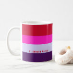 Muster Rot, Rosa und Lila Streifen Kaffeetasse<br><div class="desc">Beginnen Sie Ihren Tag mit einem farbenfrohen Ausflug mit der Kaffee-Tasse Rot, Rosa und Lila Stripes Muster. Diese Tasse mit einem gewagten gestreiften Design verleiht Ihrer Morgenroutine eine stilvolle und lebendige Touch. Ideal für Kaffee, Tee oder heiße Schokolade, es ist auch ein großes Geschenk für alle, die Lieben farbenfrohe und...</div>