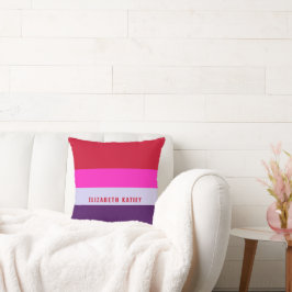 Muster Rot, Rosa und Lila Streifen Kissen