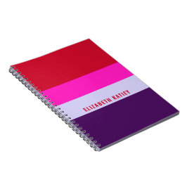 Muster Rot, Rosa und Lila Streifen Notizblock