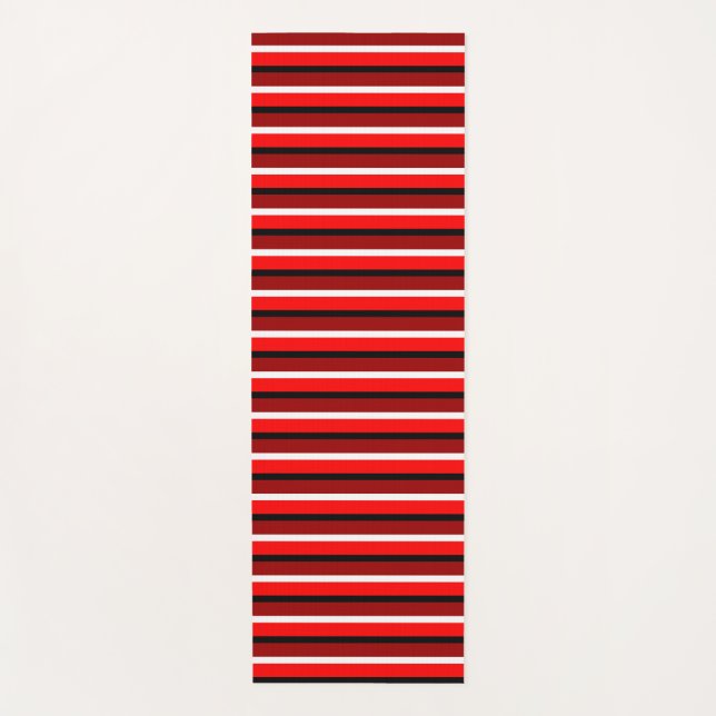 Muster Rot und Maroon Rot Streifen Yogamatte (Vorderseite)