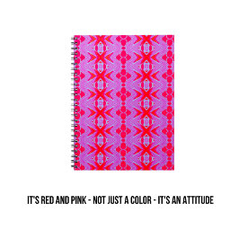 Muster Rot und Rosa Jugendstil-Notebook Notizblock