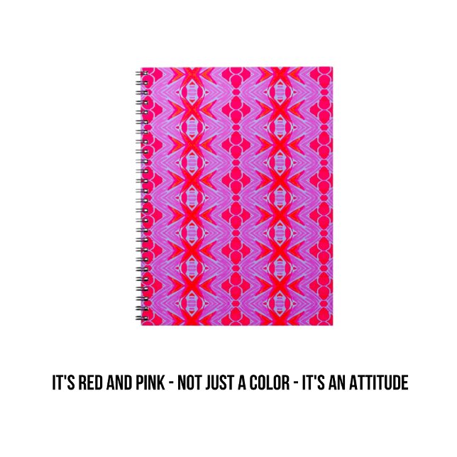 Muster Rot und Rosa Jugendstil-Notebook Notizblock (Von Creator hochgeladen)