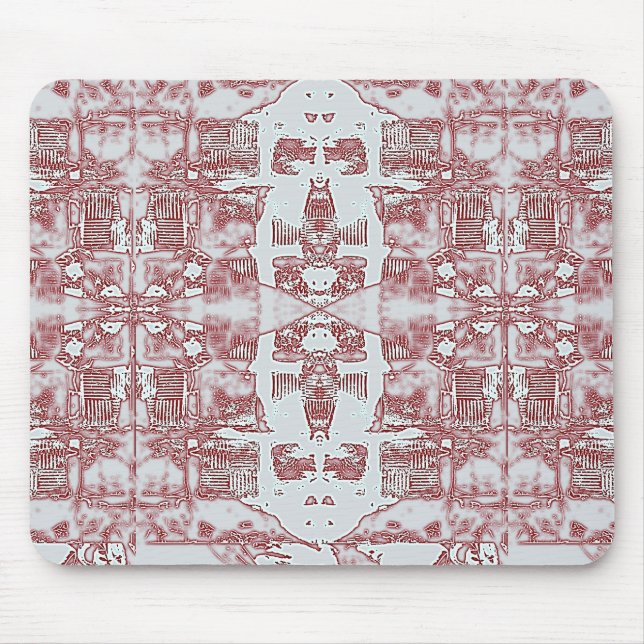 Muster Rot und Silber Mousepad (Vorne)