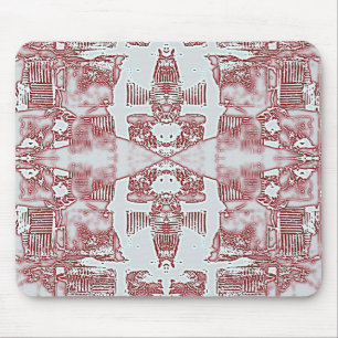 Muster Rot und Silber Mousepad