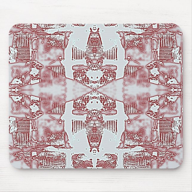 Muster Rot und Silber Mousepad (Vorne)