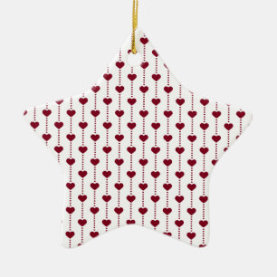 Muster/rote Herzen Keramikornament